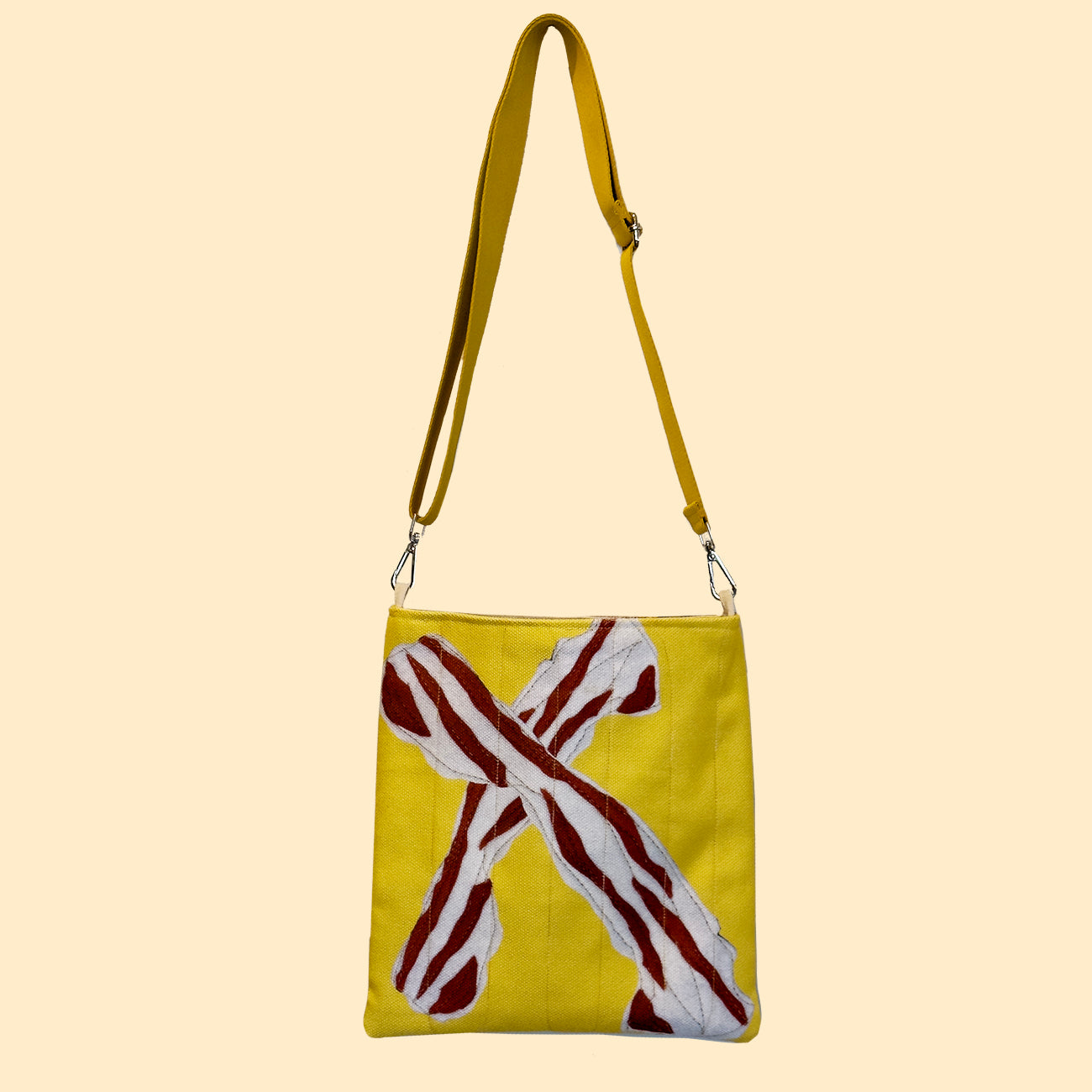 Crossbody Handbag Two-sided in Bacon & Eggs