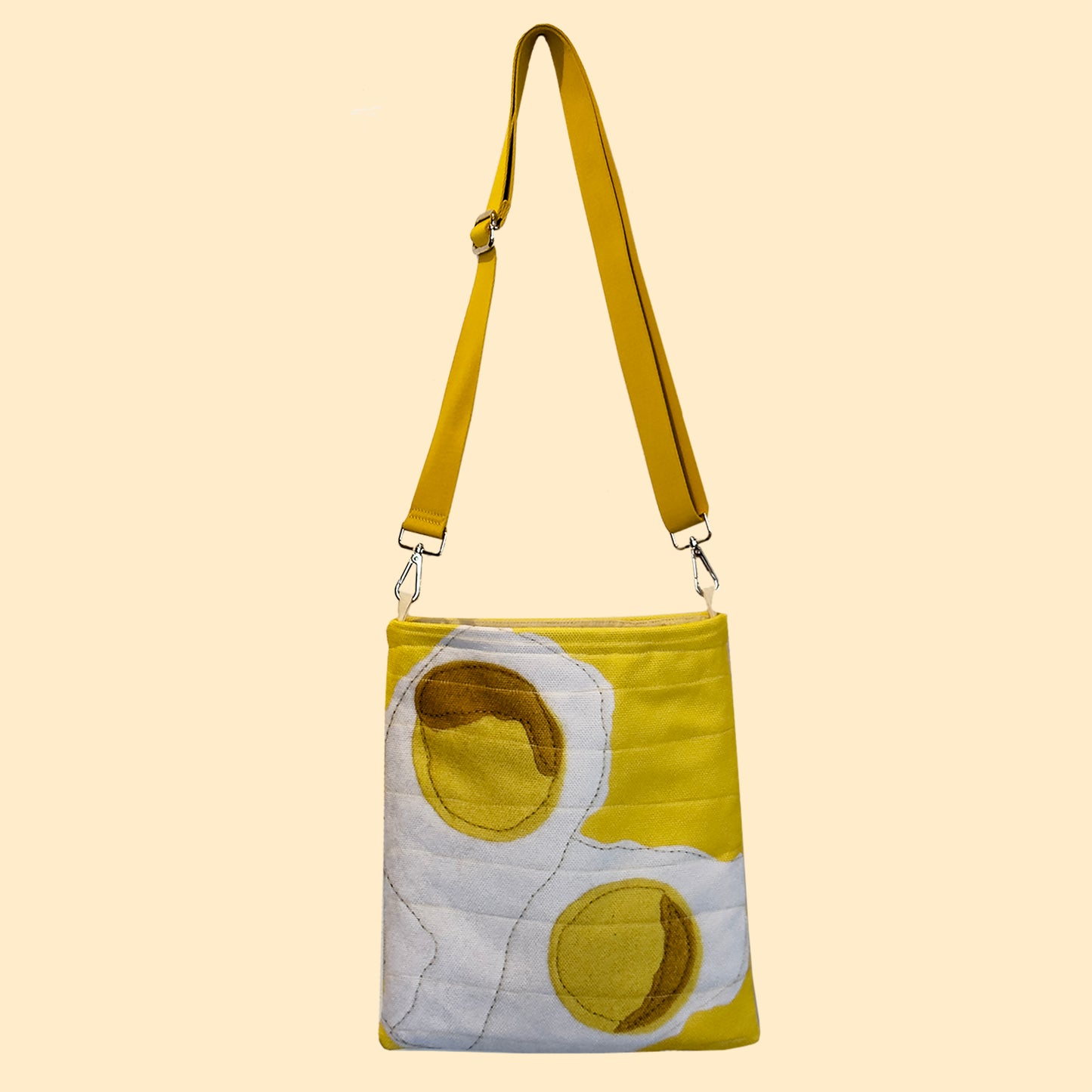 Crossbody Handbag Two-sided in Bacon & Eggs