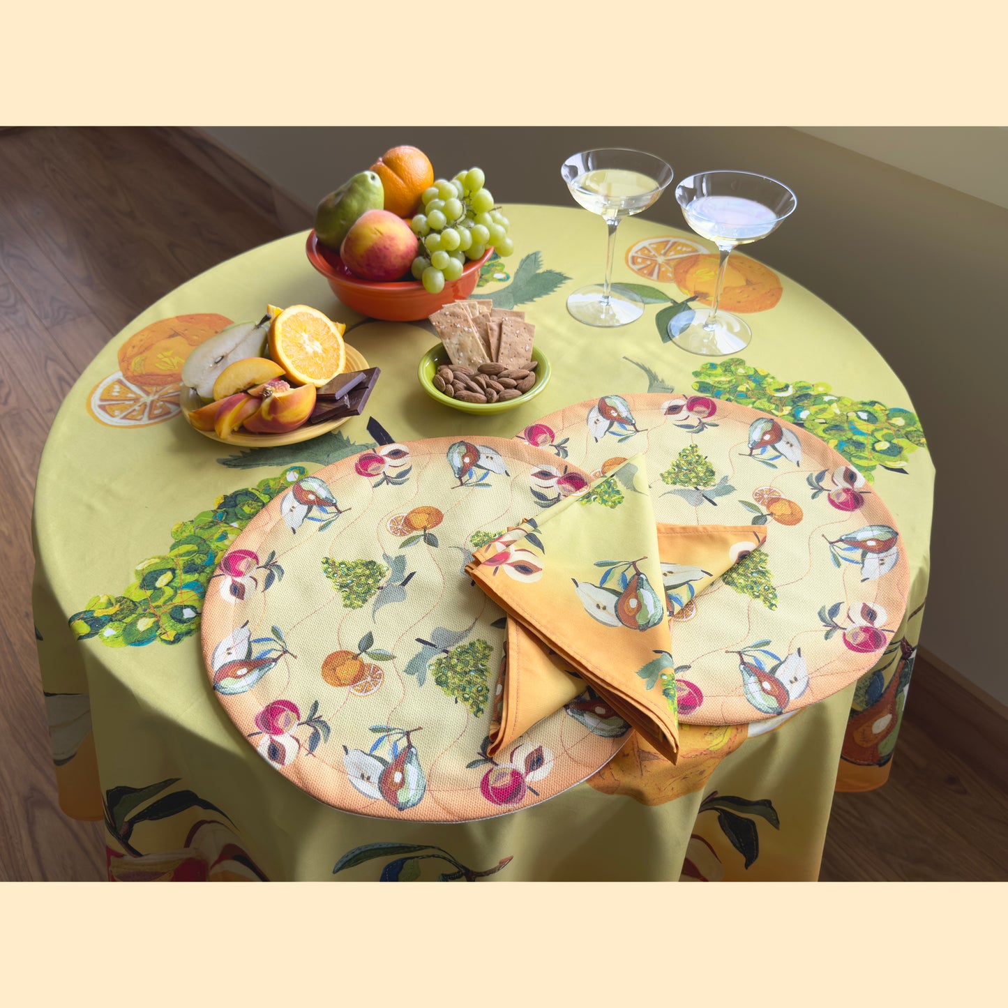 Sunshine Fruit Round Food-themed Placemat