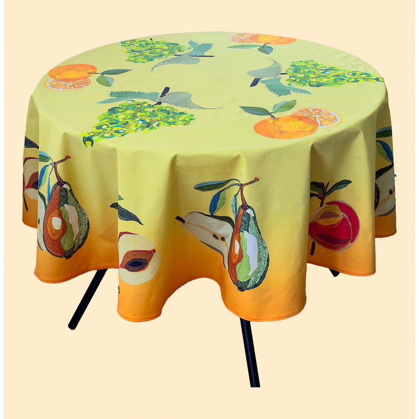 Sunshine Fruit Round Food-themed Tablecloth 48"