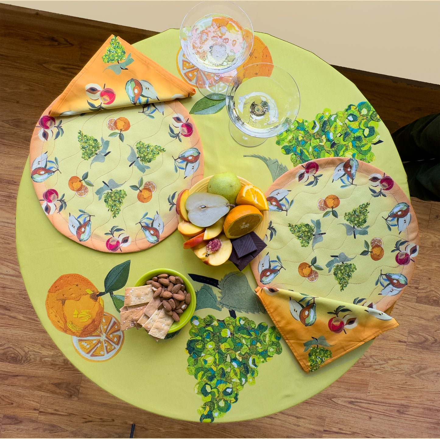 Sunshine Fruit Round Food-themed Placemat