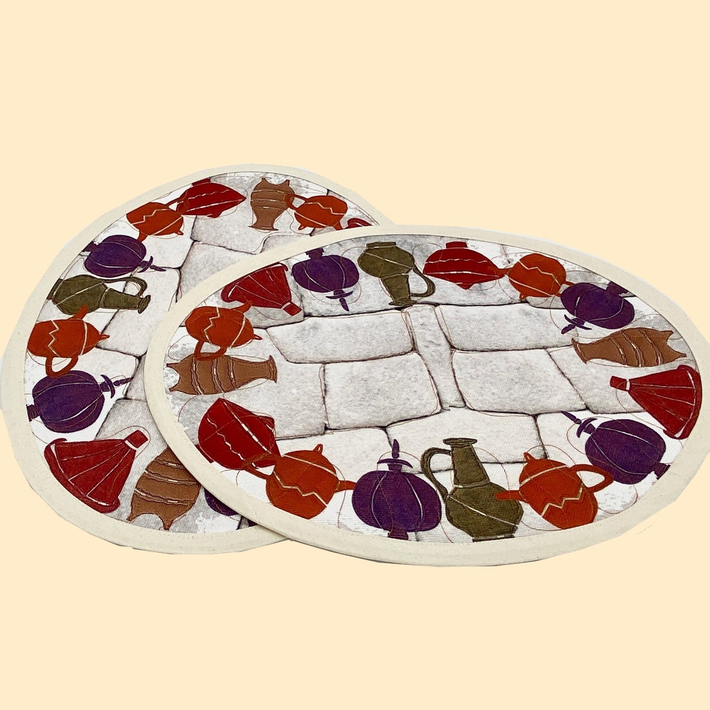 Museum-themed Ancient Urns Table Runner Oval