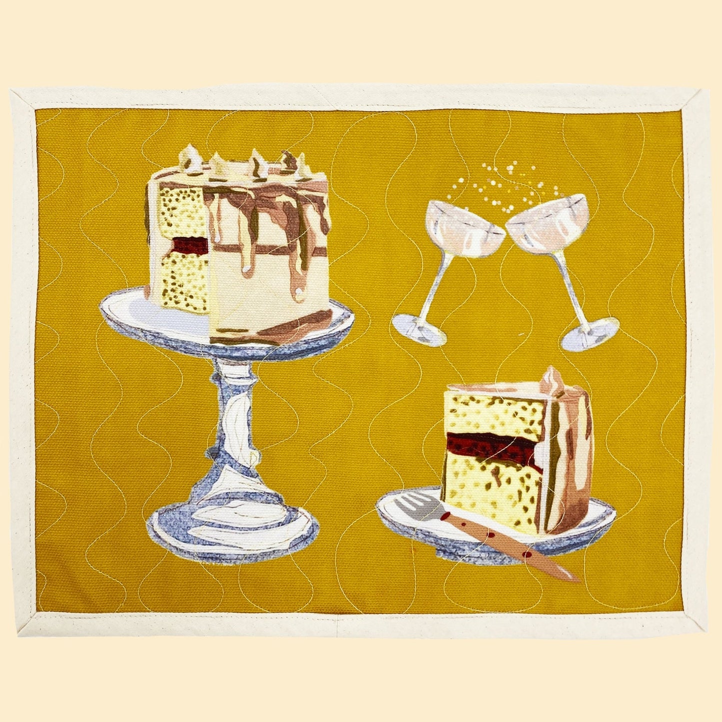 Champagne Cake Dessert-themed Placemat