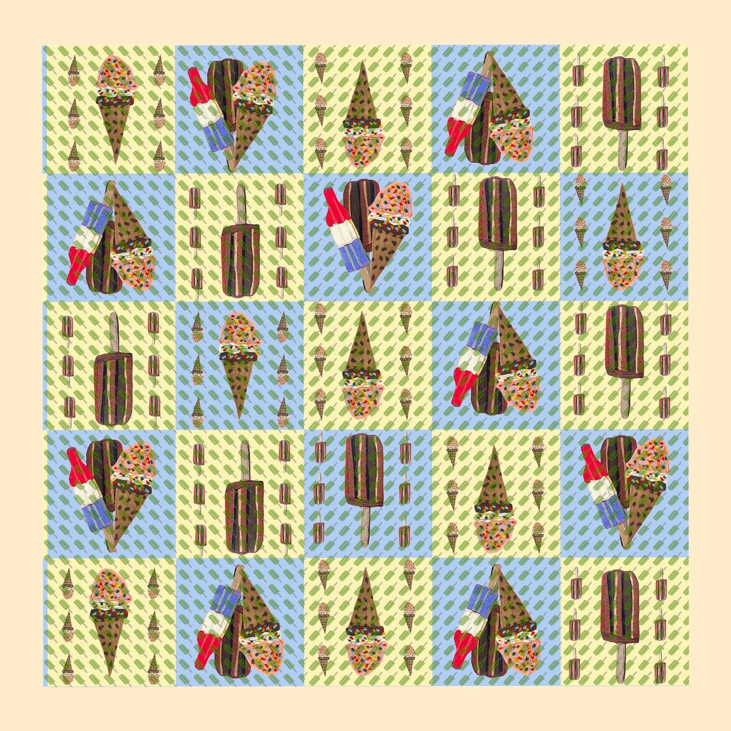 Summer-themed I Scream Cone Placemat Square