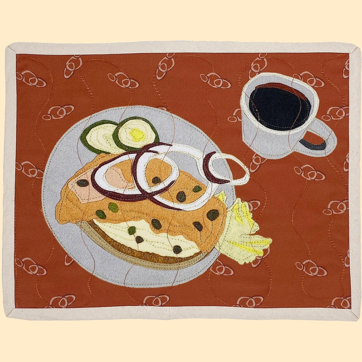 Food-themed Breakfast Lox & Bagel Placemat