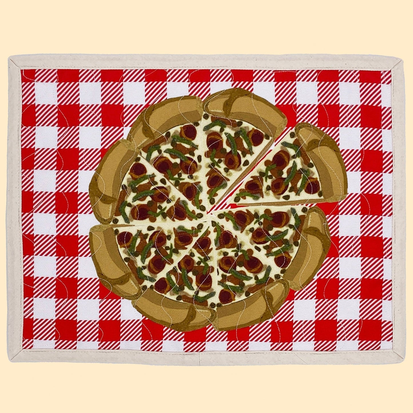 Napperon une demi-tarte à pizza