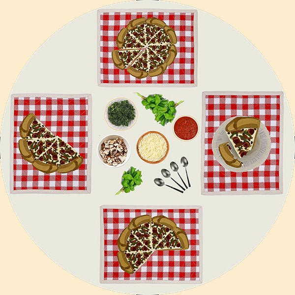 Pizza Pie Food-themed Placemat One Half