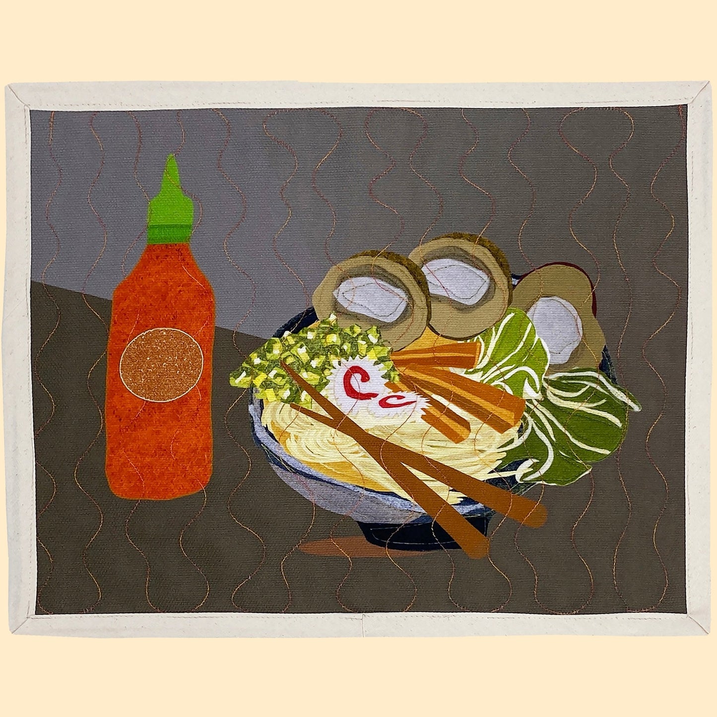 Food-themed Dinner Placemat Ramen Noodle Bowl