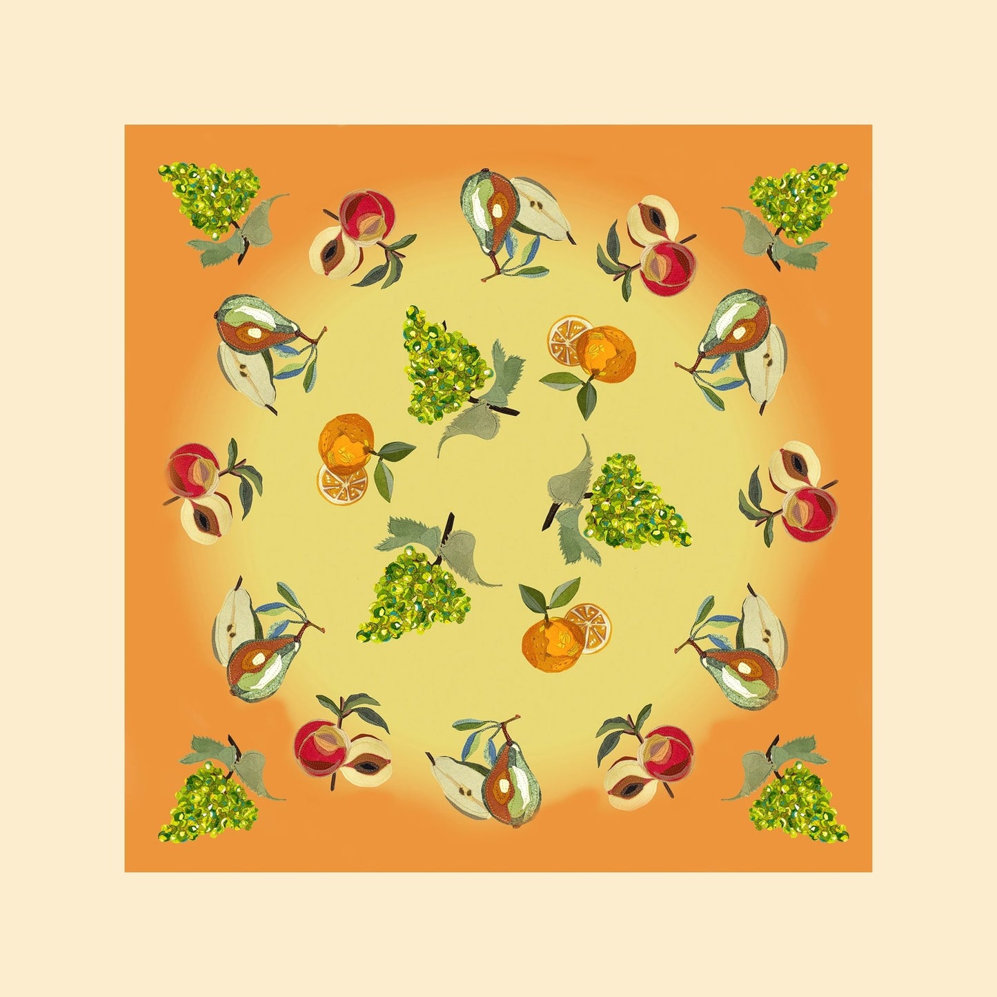 Sunshine Fruit Round Food-themed Tablecloth 48"