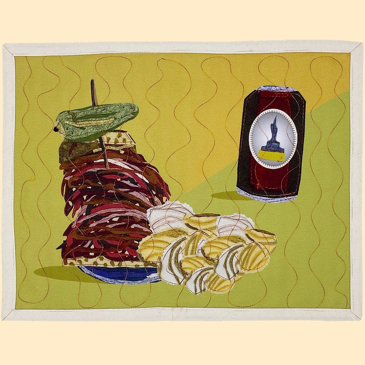 Food-themed Dinner Placemat Triple Pastrami on Rye