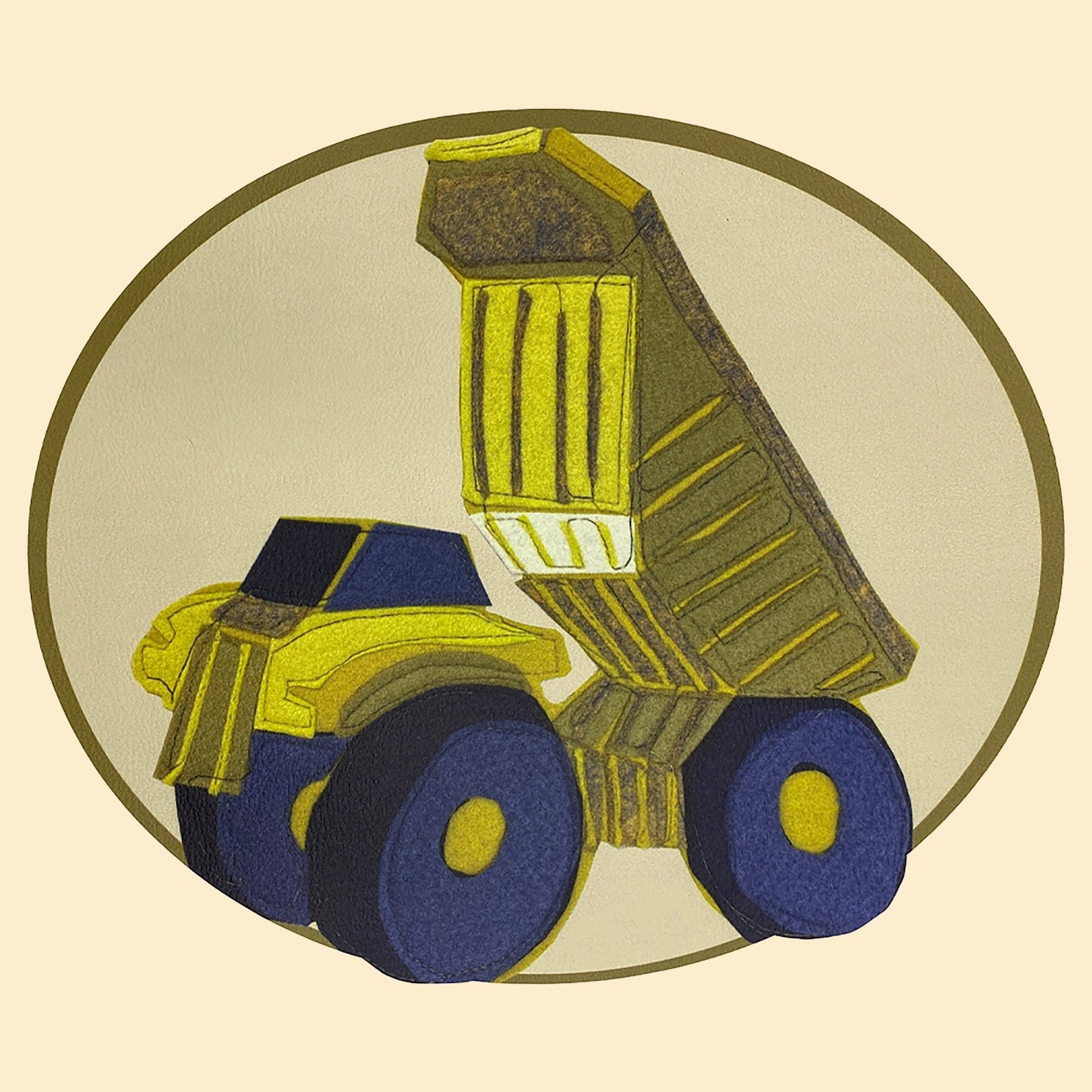 Wipeable Vinyl Kid's Placemat - Construction Vehicle Placemats - Set of Five