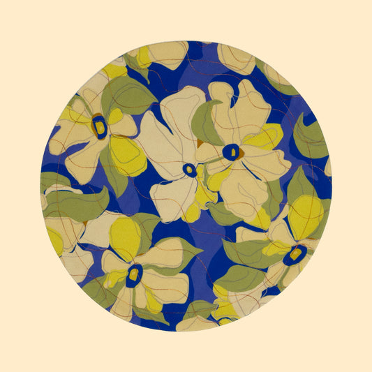 Flower-themed Yellow Pansy Round Placemat